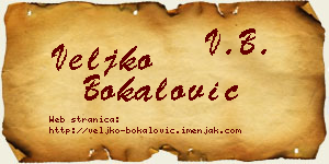 Veljko Bokalović vizit kartica